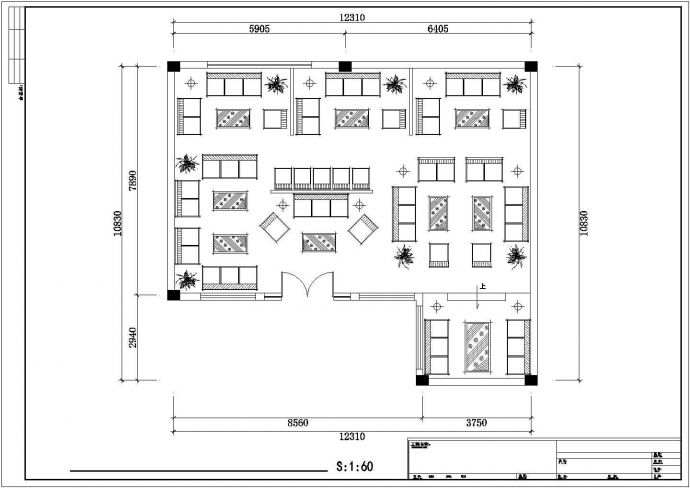 沙发家具展厅室内装修建筑施工图纸_图1
