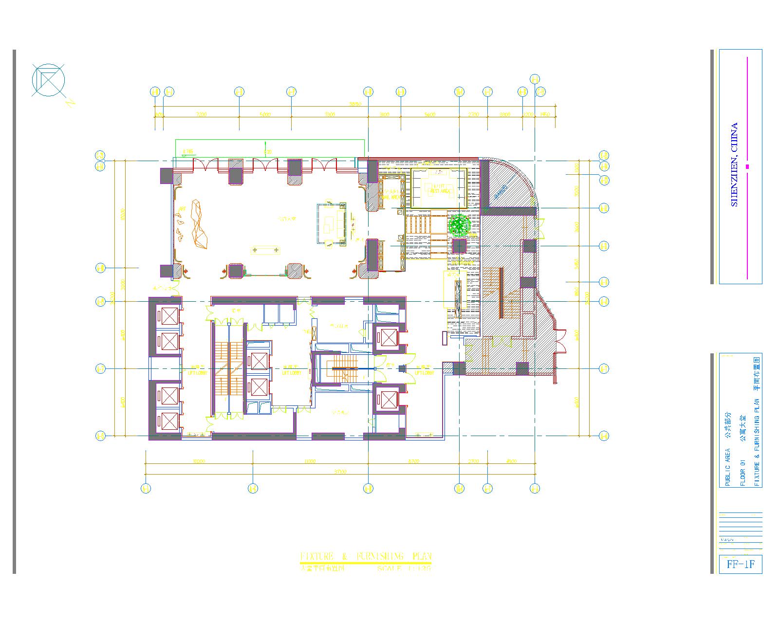 【深圳】某售楼处大堂室内平面设计CAD施工图