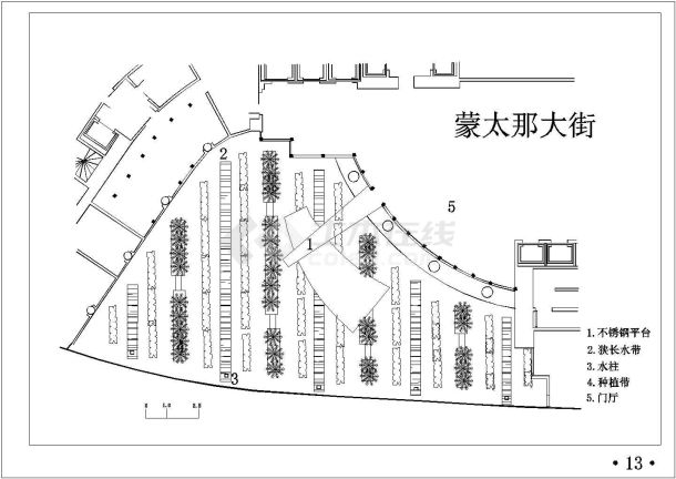 某城市西方现代园林cad施工设计图-图一