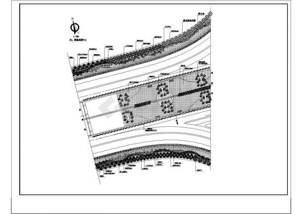 16款道路绿化设计CAD平面施工图-图一