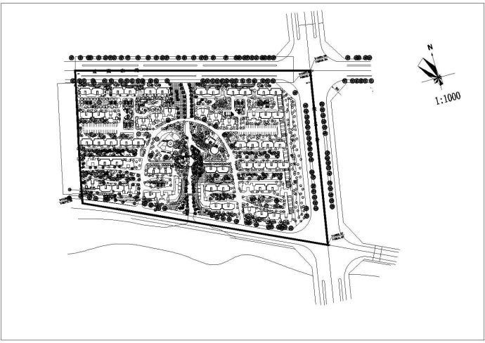 某小区规划及景观设计CAD总平面图_图1
