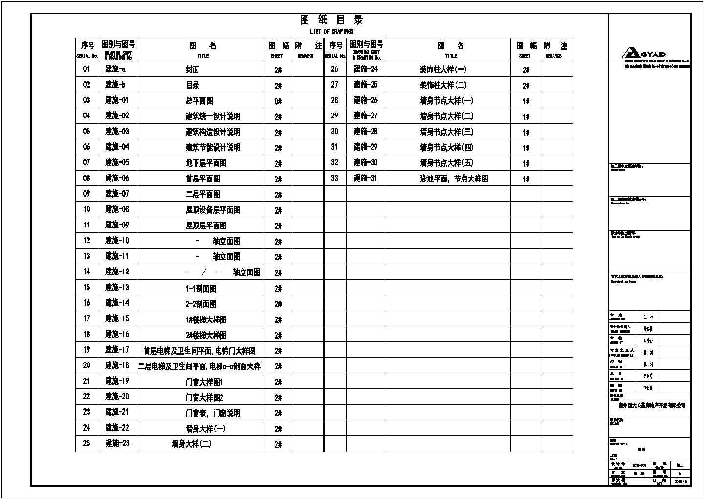 【贵阳】两层高档会所建筑施工图纸