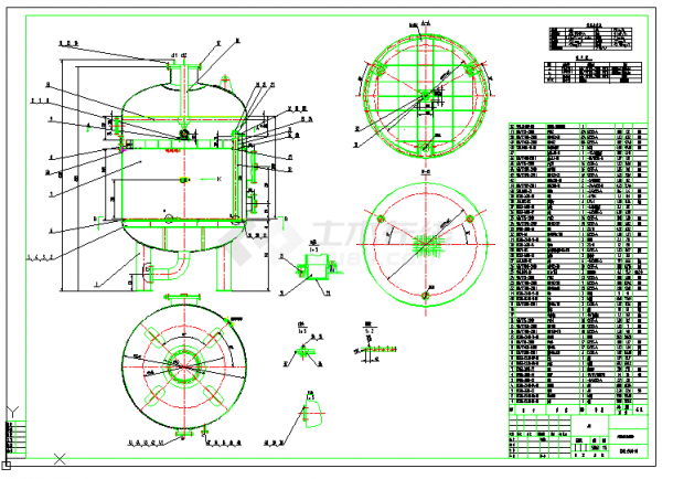 DN2400纤维束过滤器CAD加工图-图一
