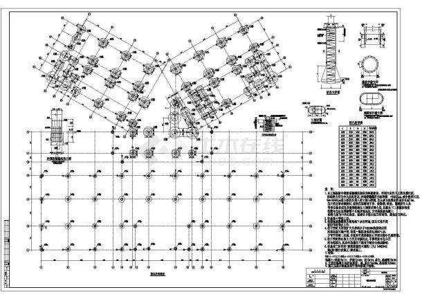 12层框架剪力墙结构Y形门诊住院楼结构施工图-图二