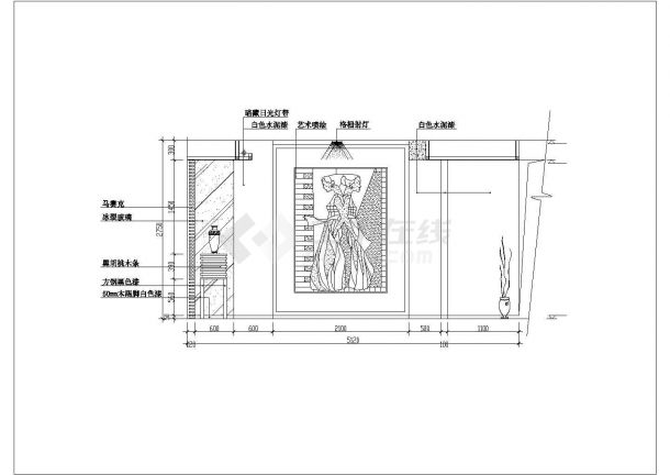 某小区客厅装修CAD设计图-图二