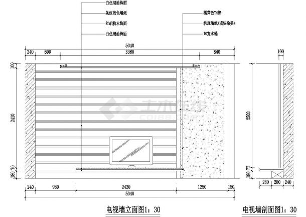 某小区三层别墅装修CAD设计图-图一