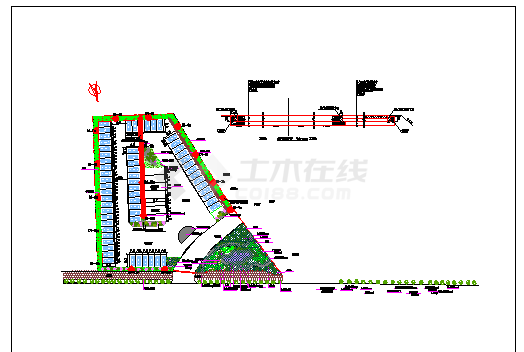 某工业园区大型停车场设计平面图CAD-图一