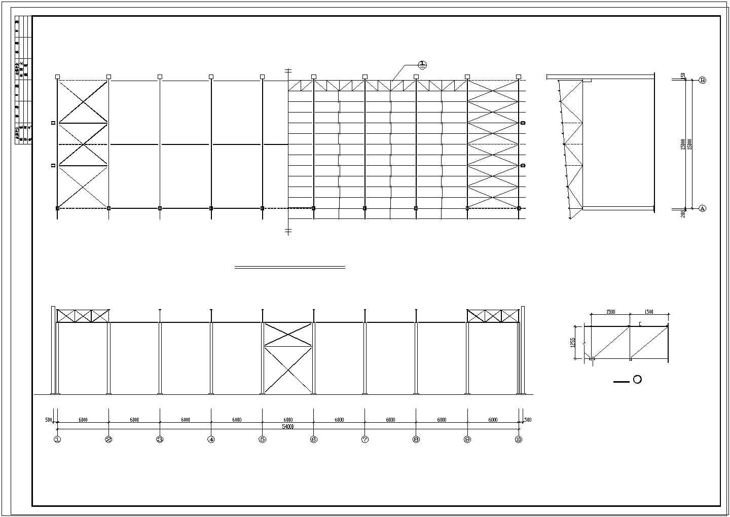 某轻钢吊装厂房结构CAD图
