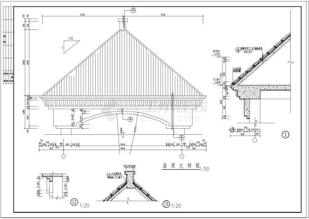 某三层双拼别墅建筑设计cad施工图-图二