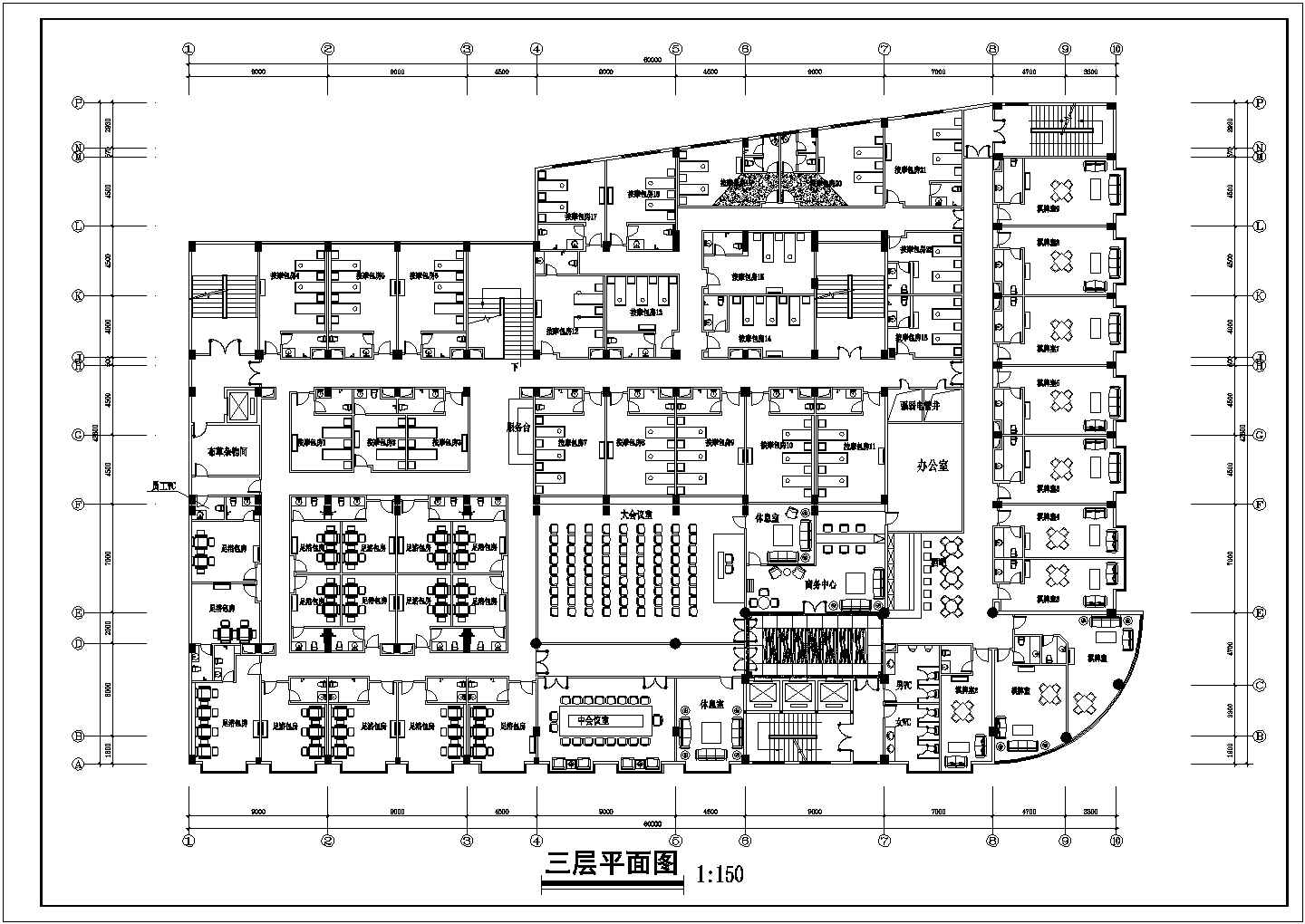 南方某休闲娱乐中心会所cad设计方案图