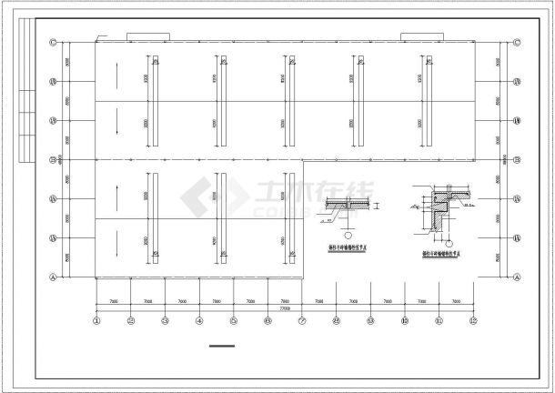 某经典一套钢结构厂房CAD平面设计参考图-图一