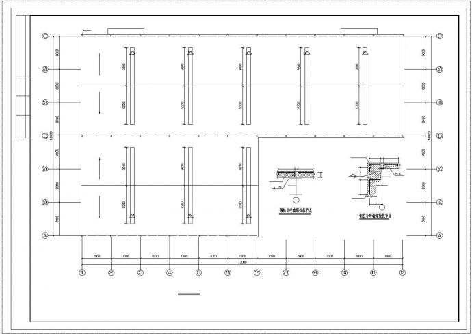 某经典一套钢结构厂房CAD平面设计参考图_图1