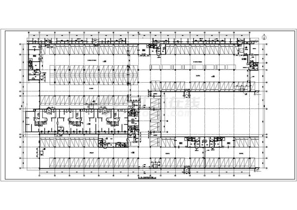 某地超大型地下车库带人防建筑施工图-图二