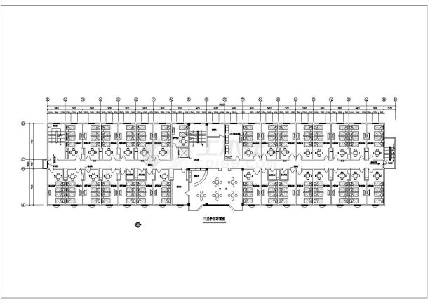 某城市大型洗浴场装修建筑CAD平面布置参考图-图二