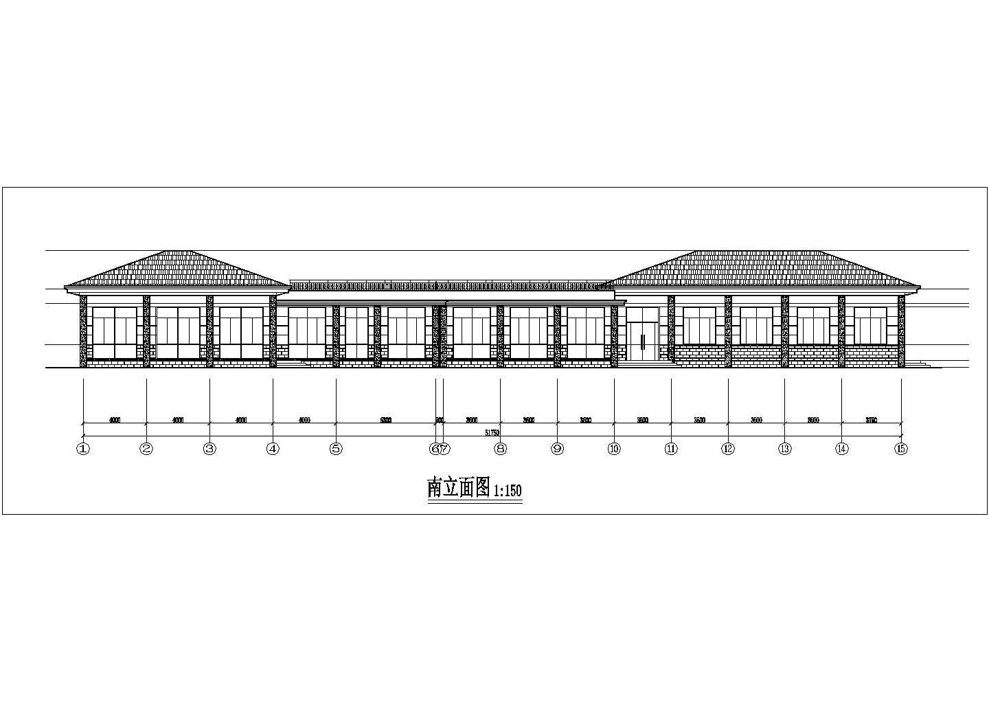 某学校三层食堂建筑CAD布置图