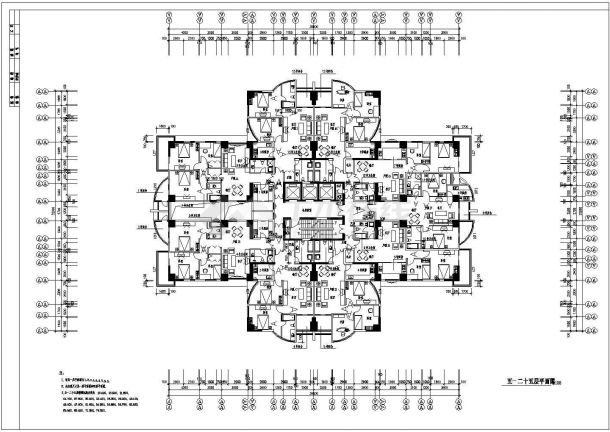 【丽锦园】二十五层住宅建筑施工平面图-图二