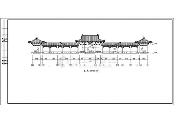 某地明清风格轩廊亭建筑施工图-图二