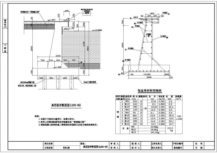 硬质驳岸CAD施工图_图1