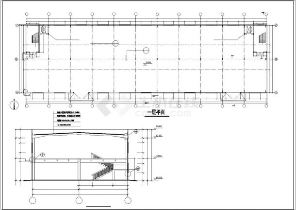 二层某钢框架结构剖面CAD参考图-图二