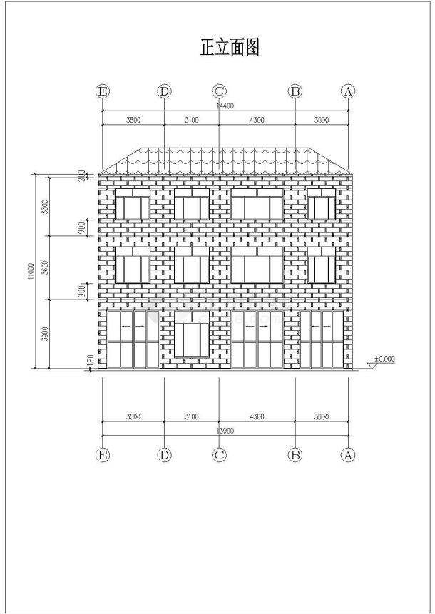 四层临街商住建筑CAD布置图-图一