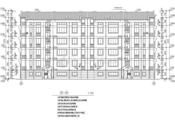 某小区住宅楼CAD设计施工建筑图纸-图二