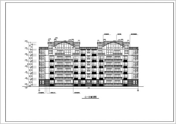 某异型柱结构住宅楼建筑CAD设计施工图纸-图二