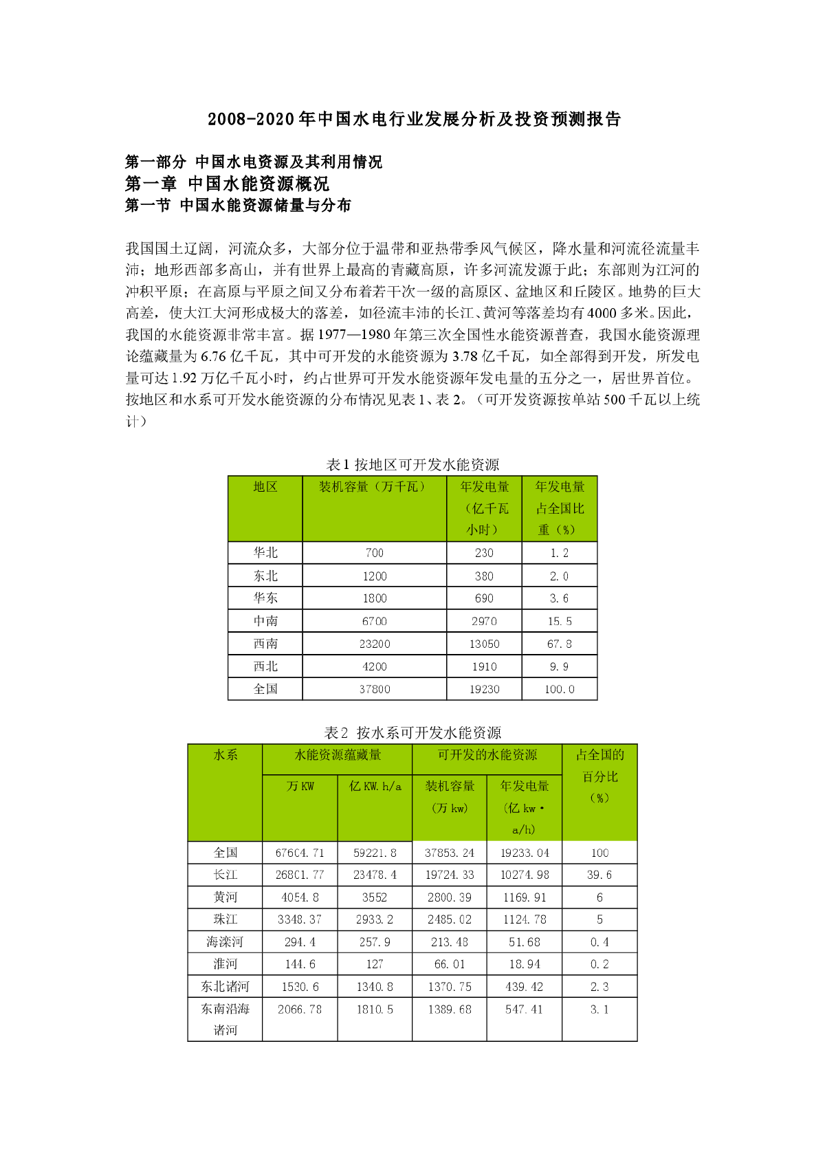 2008-2020年中国水电行业发展分析及投资前景预测报告-图一