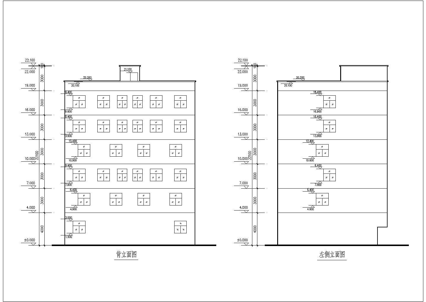 某单位六层住宅宿舍楼建筑设计施工图