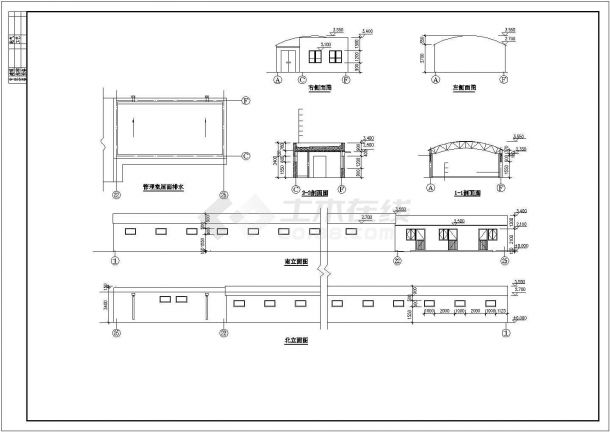 某工厂大型自行车棚建筑结构设计施工图纸-图二