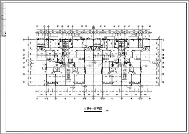 某两单元高层住宅cad建筑施工图（带效果图)-图二