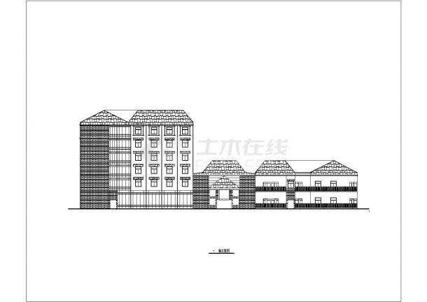 某旅馆大楼全套建筑设计方案CAD图-图二