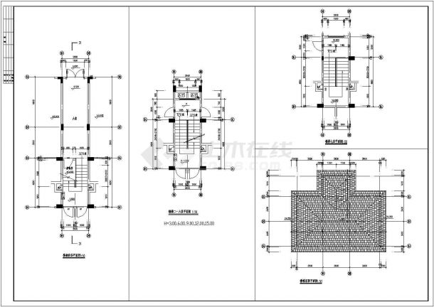 某高层小康住宅建筑施工设计CAD布置图-图二
