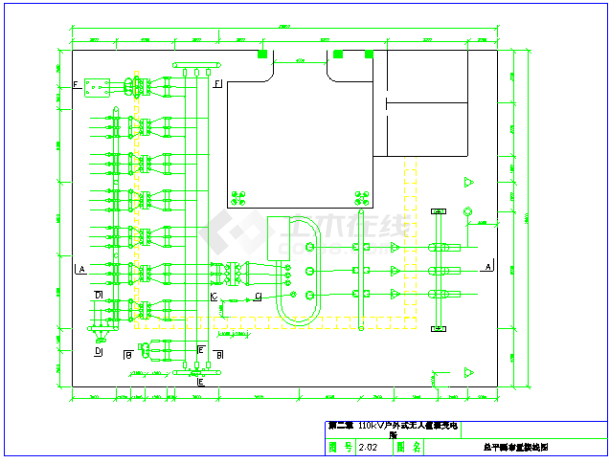 110kV户外式无人值班变电所全套施工图（含建筑结构电气）-图二