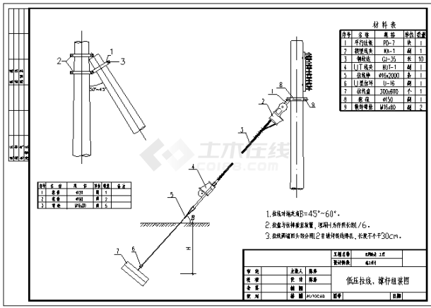 10kv架空高压计量与电杆拉力电气图