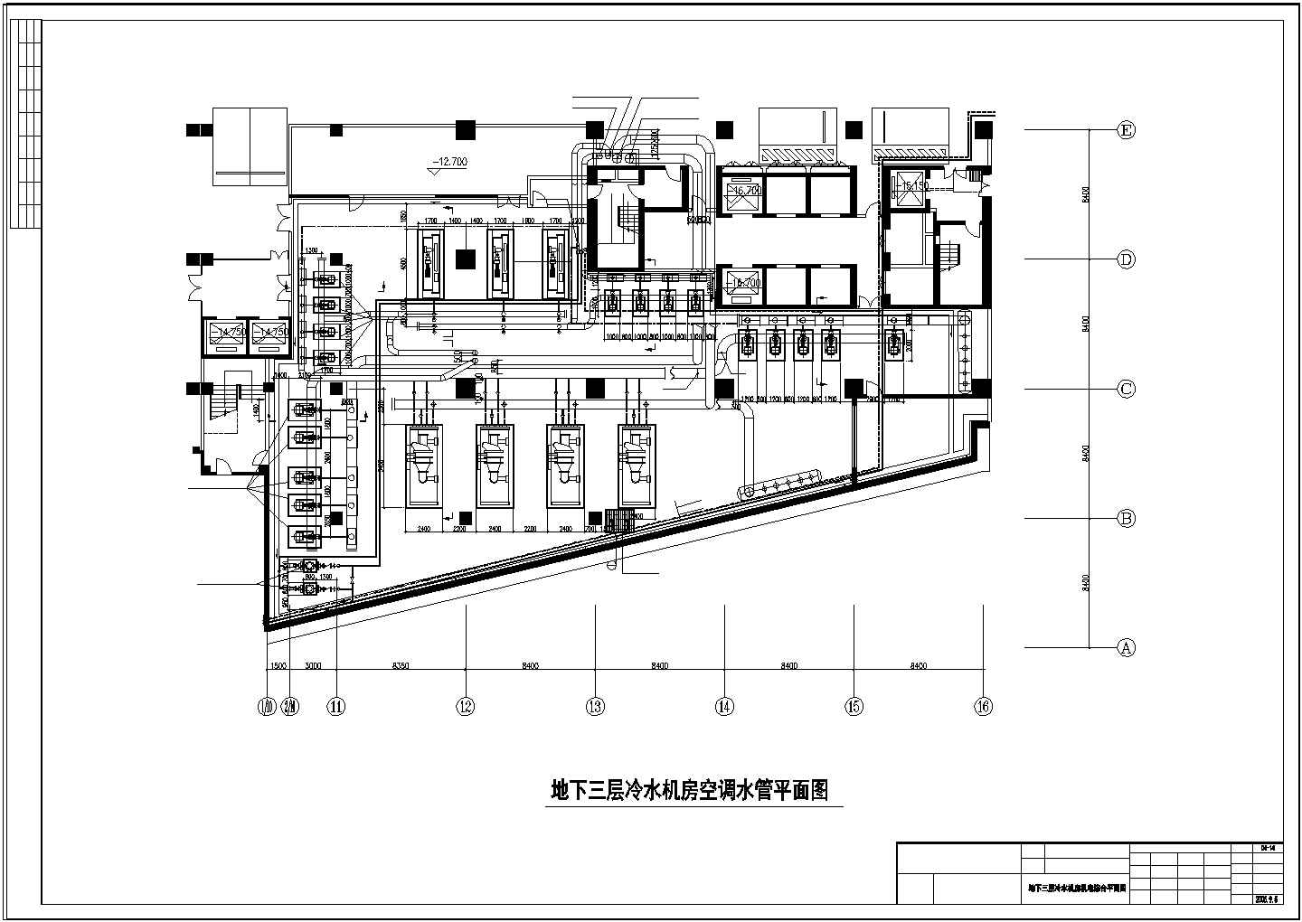 【云南】某商场空调系统机房设计图纸