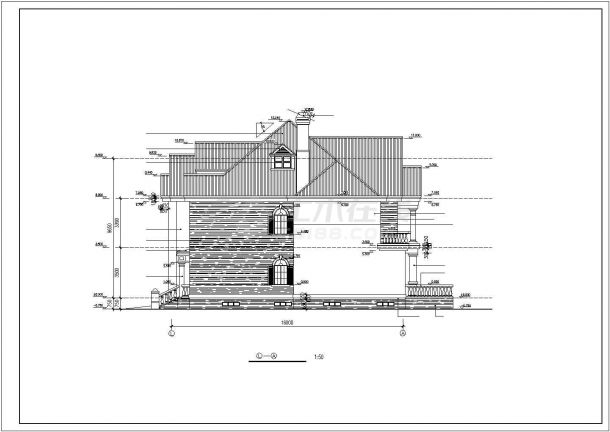 某小区三层高档别墅CAD建筑设计施工图-图一