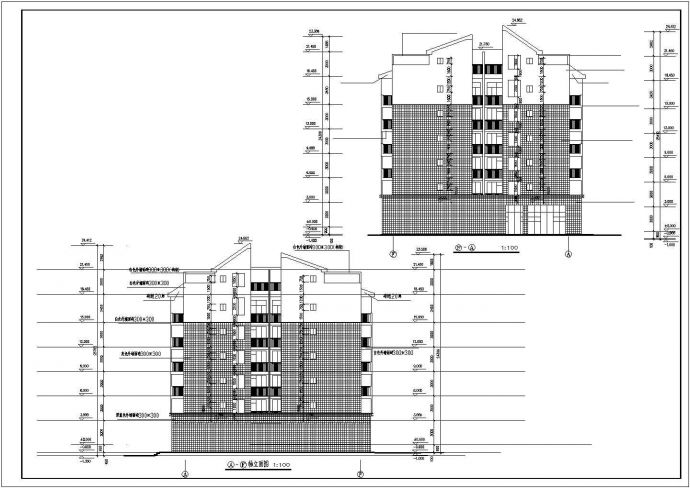 经典多层坡屋面住宅楼建筑设计cad图纸_图1