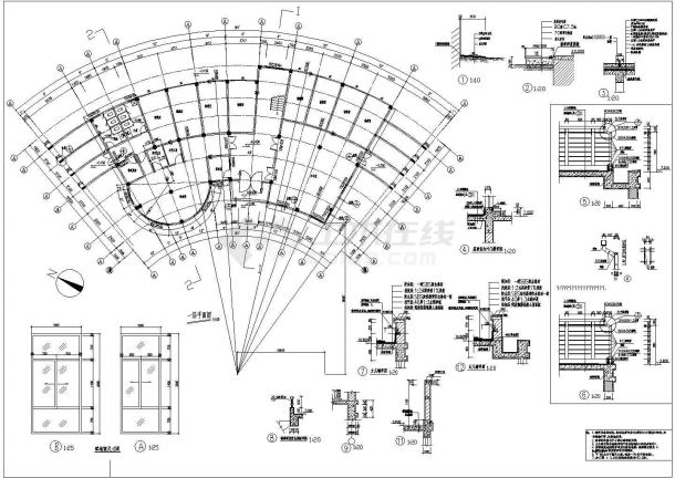 小区会所建筑CAD设计施工图-图二