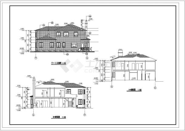 某小区别墅建筑施工CAD图（全套）-图一