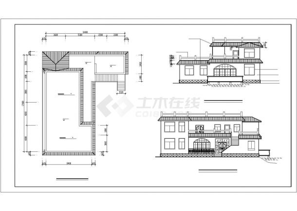 钓鱼别墅设计建筑施工CAD方案-图一