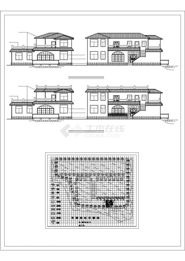 钓鱼别墅设计建筑施工CAD方案-图二