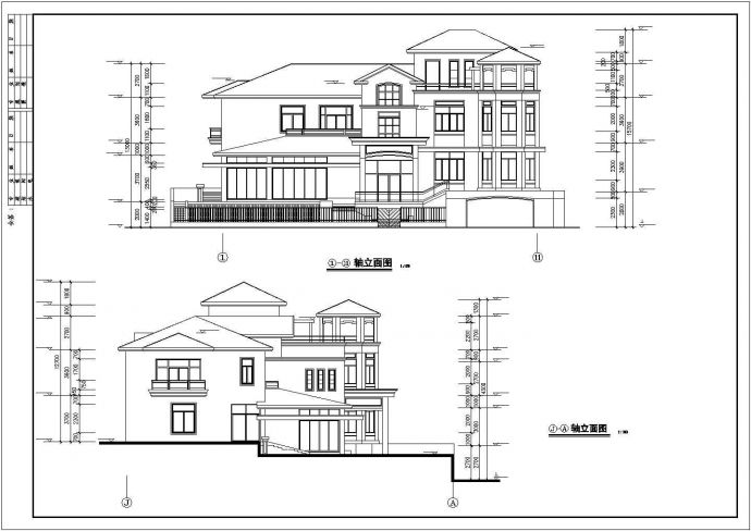 某公爵B型别墅方案建筑施工CAD全套图_图1