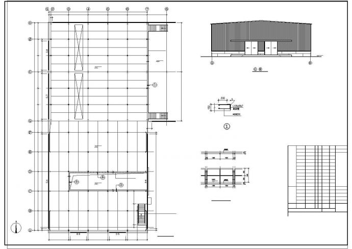 青岛市某重型库房钢结构施工CAD布置图_图1