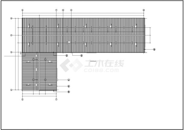 青岛市某重型库房钢结构施工CAD布置图-图二