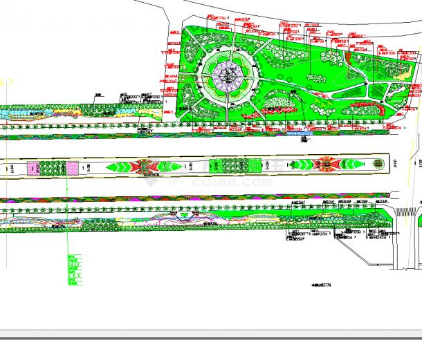 余姚市某市政道路植物施工CAD布置图-图二