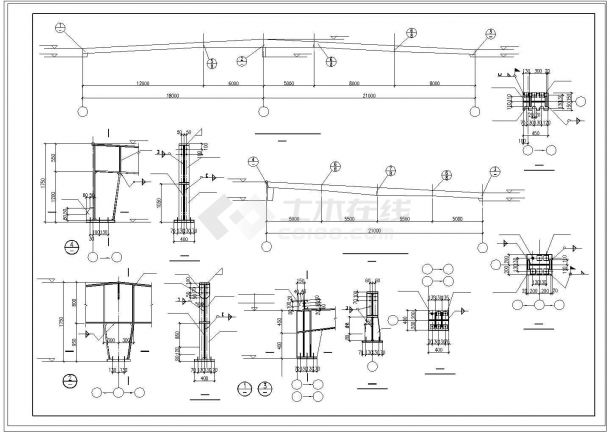 钢砼柱钢梁厂房设计布置图-图二