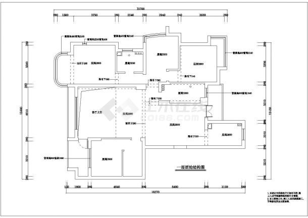 某地现代风格的复士楼别墅室内装修设计施工CAD图-图一