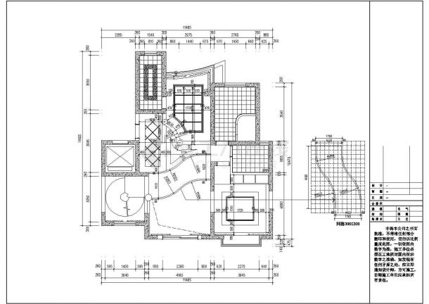 某欧式风格复士别墅室内装修设计施工CAD图-图二