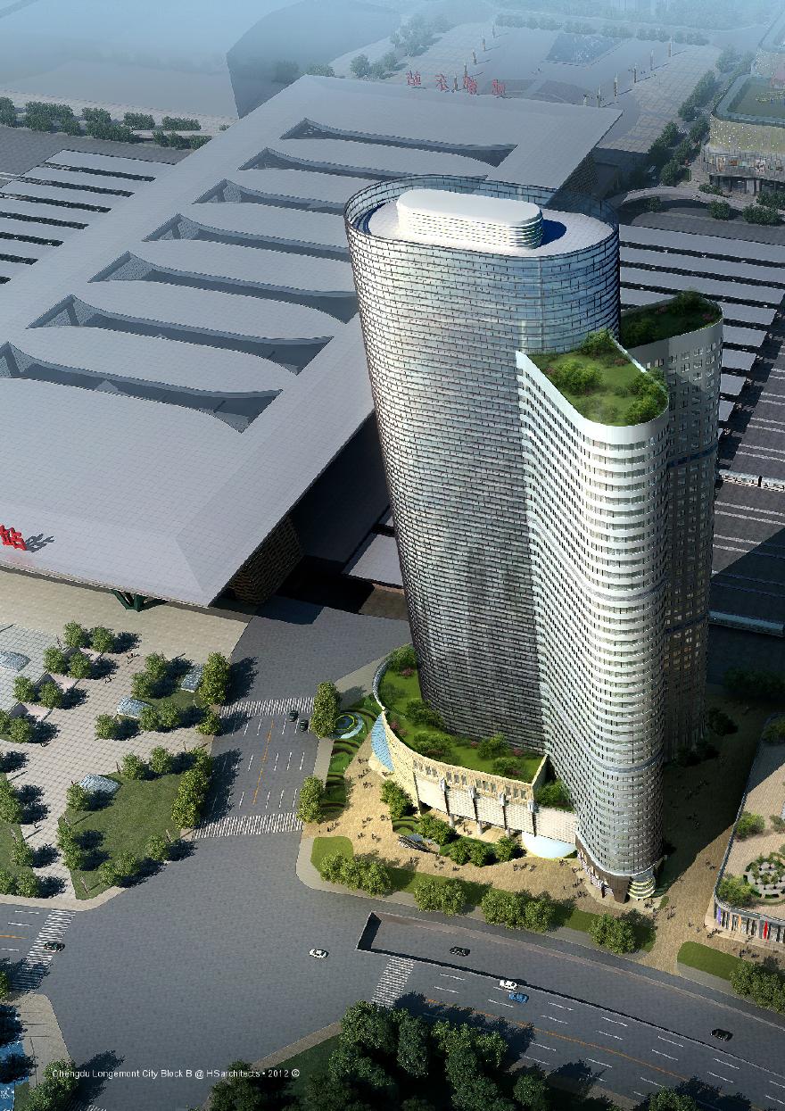 [方案][四川]超高层现代风格五星级酒店及甲级办公楼建筑设计方案文本VIP-图二