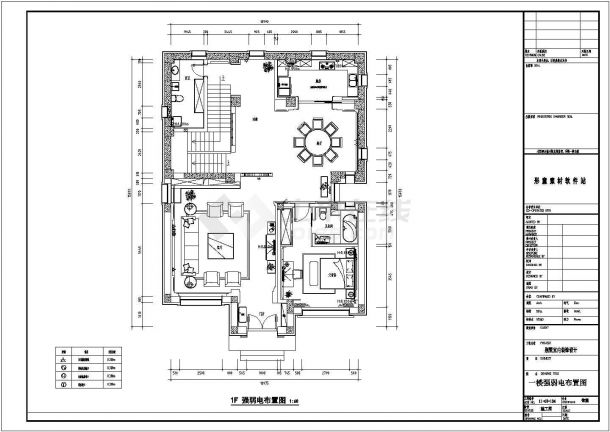 某地现代中式别墅室内装修设计施工CAD图-图二
